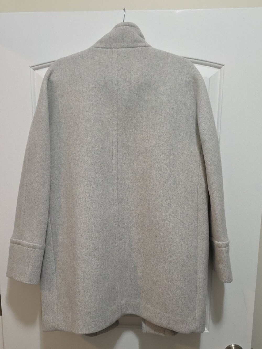 J. Crew Light Gray Wool-Blend Funnel Neck Pea Coat - Picture 7 of 7